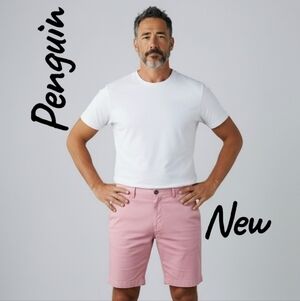 NWOT Original Penguin Men's Size 36 Light Pink Flat Front Shorts